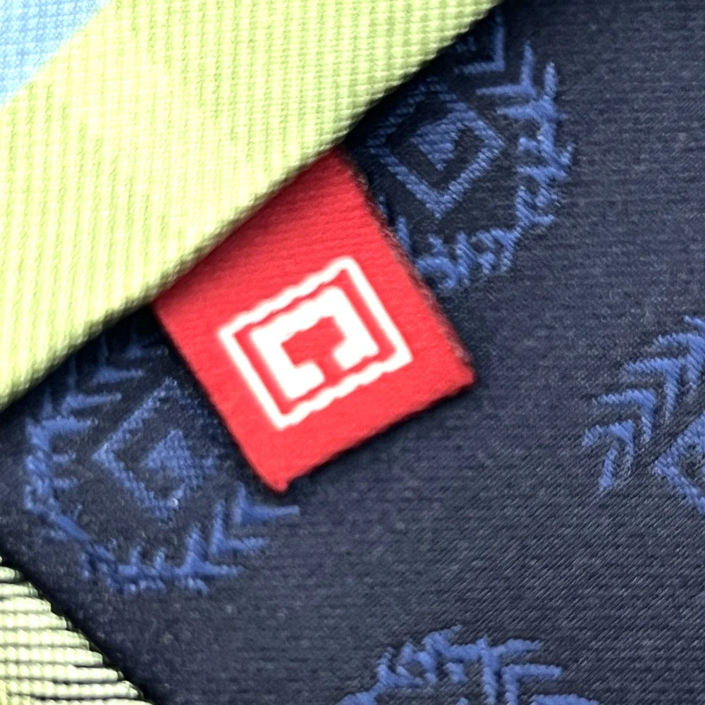 Chaps Green Blue Stripe Tie Silk 3.25